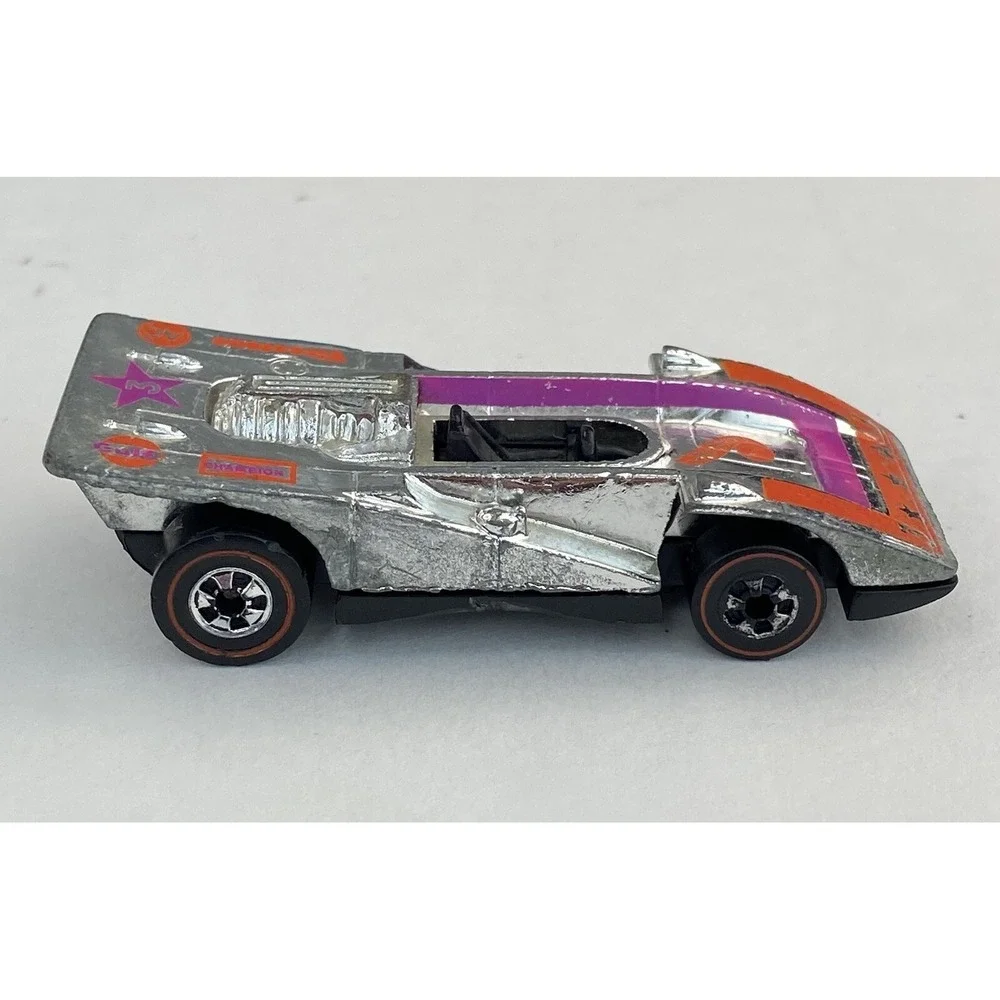 Hot Wheels Redline 1976 Steam Roller Super Chromes Orange Magenta Hong Kong 1973